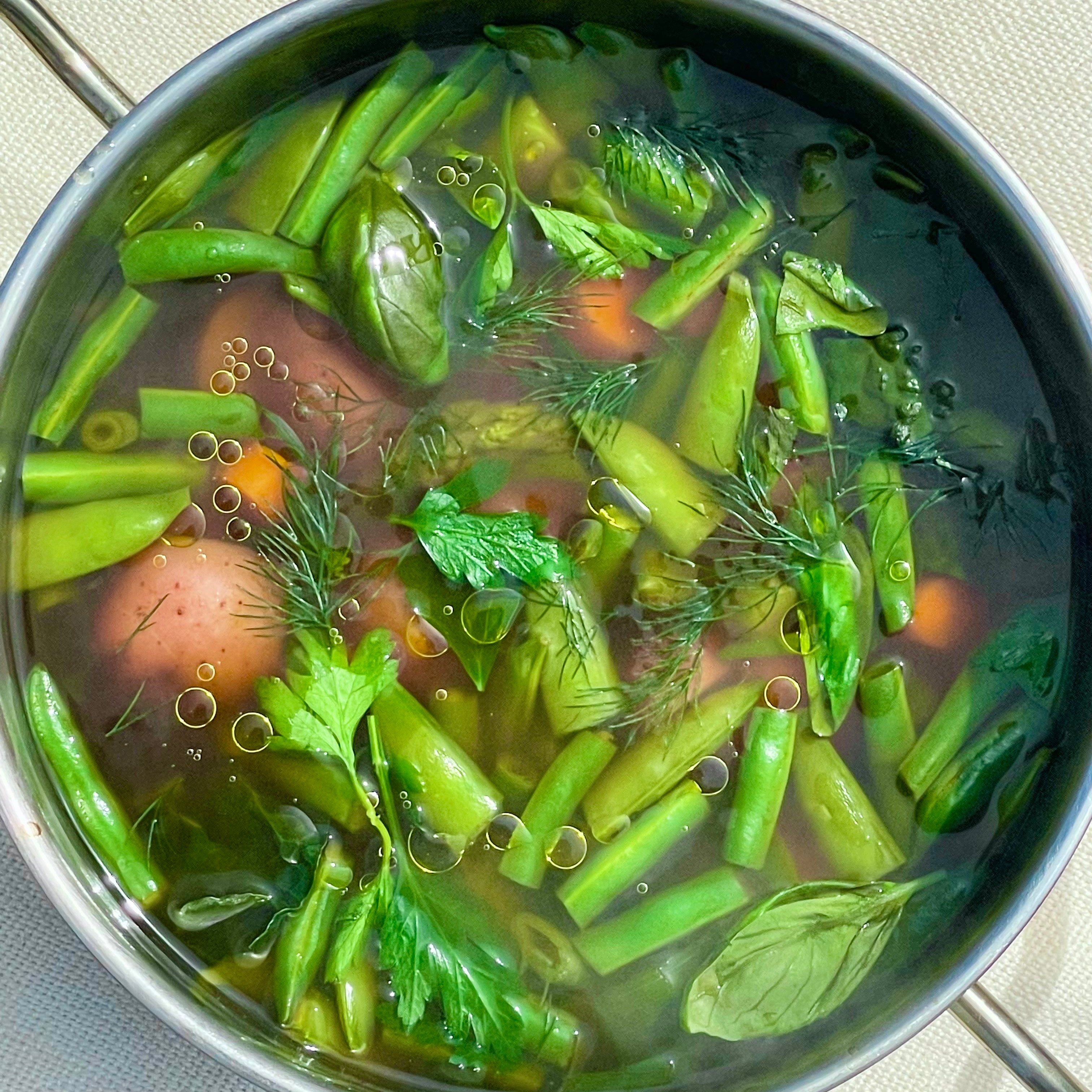 Spring garden vegetable soup✨